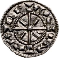 Hungary coin 1 Denar - István II (1116 - 1131) obverse obverse of 1 Denar - István II (1116 - 1131) coin with EH# 38 from Hungary.