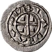 Hungary coin 1 Denar - István II (1116 - 1131) reverse reverse of 1 Denar - István II (1116 - 1131) coin with EH# 38 from Hungary.