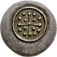 Hungary coin 1 Denar - Géza II (1141 - 1162) reverse reverse of 1 Denar - Géza II (1141 - 1162) coin with EH# 70 from Hungary.