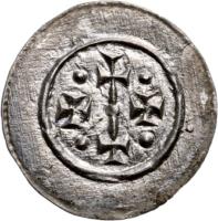 reverse of 1 Denar - Géza II (1141 - 1162) coin with EH# 72 from Hungary.