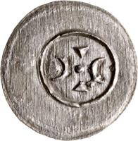 reverse of 1 Denar - István III (1162 - 1172) coin with EH# 80 from Hungary.