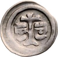 obverse of 1 Obulus - Béla IV (1235 - 1270) coin with EH# 256c from Hungary.