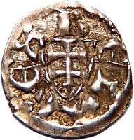 Hungary coin 1 Denar - Béla III (1172 - 1196) obverse obverse of 1 Denar - Béla III (1172 - 1196) coin with EH# 101 from Hungary. Inscription: BELA REX