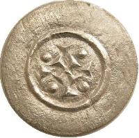 reverse of 1 Denar - Géza II (1141 - 1162) coin with EH# 65 from Hungary.