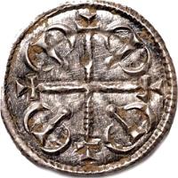 obverse of 1 Denar - Géza II (1141 - 1162) coin with EH# 60 from Hungary.