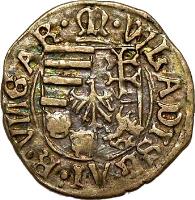 Hungary coin 1 Denar - Wladislas II (1498 - 1503) obverse obverse of 1 Denar - Wladislas II (1498 - 1503) coin with EH# 640 from Hungary. Inscription: M.WLADISLAI.R.VNGARIE