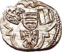 Hungary coin 1 Denar - Albert (1438 - 1440) reverse reverse of 1 Denar - Albert (1438 - 1440) coin with EH# 461 from Hungary.