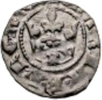 Hungary coin 1 Denar - Maria (1384) reverse reverse of 1 Denar - Maria (1384) coin with EH# 443 from Hungary. Inscription: MARIE · D · R · VNGARIE+