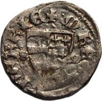 Hungary coin 1 Denar - Charles I (1338) reverse reverse of 1 Denar - Charles I (1338) coin with EH# 393 from Hungary. Inscription: m.REGIS.hVNGARIE +