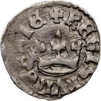 Hungary coin 1 Denar - Louis I (1346 - 1357) reverse reverse of 1 Denar - Louis I (1346 - 1357) coin with EH# 424 from Hungary. Inscription: REGIS hVNGARIE