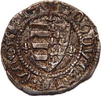 obverse of 1 Denar - Louis I (1358 - 1371) coin with EH# 429 from Hungary. Inscription: + LODOVICI.R.VNGARIE