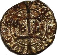 obverse of 1 Denar - John Hunyadi (1446) coin with EH# 485 from Hungary. Inscription: TEMPORE IO .GVBER
