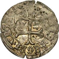reverse of 1 Denar - John Hunyadi (1447 - 1450) coin with EH# 486 from Hungary. Inscription: MONETA.REGNI.VNGARIE*