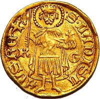 Hungary coin 1 Forint - Ladislaus V (1453 - 1457) reverse reverse of 1 Forint - Ladislaus V (1453 - 1457) coin with EH# 515 from Hungary. Inscription: S-LADISL AVS.REX.