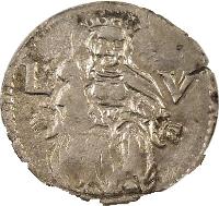 Hungary coin 1 Denar - Louis II (1521 - 1526) reverse reverse of 1 Denar - Louis II (1521 - 1526) coin with EH# 675 from Hungary.