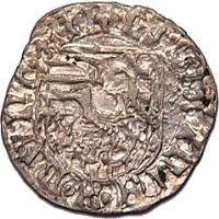 Hungary coin 1 Denar - Matthias Corvinus (1482 - 1486) obverse obverse of 1 Denar - Matthias Corvinus (1482 - 1486) coin with EH# 565 from Hungary. Inscription: +M · MAThIE · R · hVNGARI