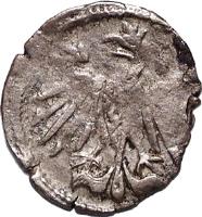 Hungary coin 1 Obulus - Wladislas I (1444) reverse reverse of 1 Obulus - Wladislas I (1444) coin with EH# 479 from Hungary.