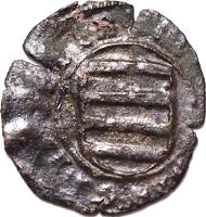 Hungary coin 1 Denar (1444 - 1446) obverse obverse of 1 Denar (1444 - 1446) coin with EH# 480 from Hungary. Inscription: +MONETA · REGNI · VNGARIE ·