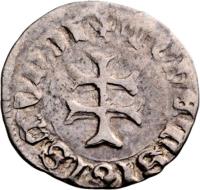 obverse of 1 Denar - Sigismund of Luxemburg (1387 - 1389) coin with EH# 448 from Hungary.