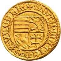 obverse of 1 Forint - Matthias Corvinus (1458 - 1463) coin with EH# 530 from Hungary.