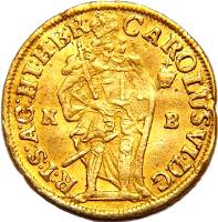 Hungary coin 1 Dukát - Karl III (1712 - 1730) obverse obverse of 1 Dukát - Karl III (1712 - 1730) coin with KM# 291 from Hungary. Inscription: CAROLVS.VI.D:G R:I:S:A:G:HI:H:B:R K B