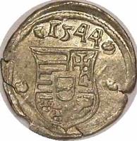 Hungary coin 1 Obulus - Ferdinand I (1532 - 1564) obverse obverse of 1 Obulus - Ferdinand I (1532 - 1564) coin with EH# 754 from Hungary. Inscription: *1559*