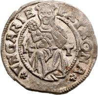 Hungary coin 1 Denar - John I (1527 - 1530) reverse reverse of 1 Denar - John I (1527 - 1530) coin with EH# 699 from Hungary. Inscription: PATRONA · · VNGARIE