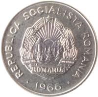 Romania coin 25 Bani (1966) obverse obverse of 25 Bani (1966) coin with KM# 94 from Romania. Inscription: REPUBLICA SOCIALISTA ROMANIA REPUBLICA SOCIALISTA ROMANIA · 1966 ·