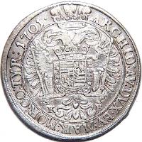 Hungary coin 1/2 Thaler - Leopold I (1700 - 1704) reverse reverse of 1/2 Thaler - Leopold I (1700 - 1704) coin with KM# 251 from Hungary.