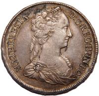 obverse of 1 Thaler - Maria Theresa (1741 - 1744) coin with KM# 328 from Hungary.