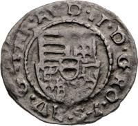 Hungary coin 1 Denar - Rudolf (1602 - 1608) obverse obverse of 1 Denar - Rudolf (1602 - 1608) coin with EH# 812 from Hungary.