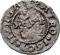 Hungary coin 1 Denar - Rudolf (1602 - 1608) reverse reverse of 1 Denar - Rudolf (1602 - 1608) coin with EH# 812 from Hungary.