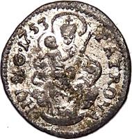 Hungary coin 1 Denar - Maria Theresa (1753 - 1760) reverse reverse of 1 Denar - Maria Theresa (1753 - 1760) coin with KM# 362 from Hungary.