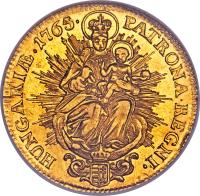 Hungary coin 2 Dukát - Maria Theresa (1763 - 1766) reverse reverse of 2 Dukát - Maria Theresa (1763 - 1766) coin with KM# 379 from Hungary.