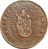 obverse of 1 Denar - Maria Theresa (1767 - 1771) coin with KM# 383 from Hungary. Inscription: M · THERESIA · D · G · ...