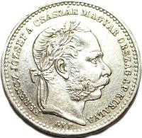 obverse of 20 Krajczár - Franz Joseph I (1868) coin with KM# 445 from Hungary.