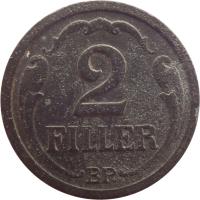 reverse of 2 Fillér - Miklós Horthy (1943 - 1944) coin with KM# 519 from Hungary.