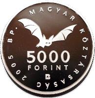 Hungary coin 5000 Forint - Aggtelek Karst (2005) obverse obverse of 5000 Forint - Aggtelek Karst (2005) coin with KM# 782 from Hungary.