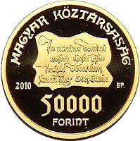 Hungary coin 50000 Forint - St Stephen and St Emeric (2010) obverse obverse of 50000 Forint - St Stephen and St Emeric (2010) coin with KM# 825 from Hungary.