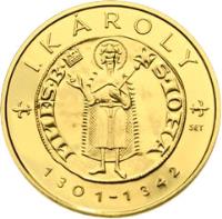 Hungary coin 10000 Forint - Golden florin of Charles I (2012) reverse reverse of 10000 Forint - Golden florin of Charles I (2012) coin with KM# 841 from Hungary. Inscription: I.Károly 1304-1342