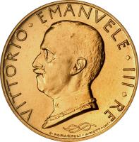 Italy coin 100 Lire - Vittorio Emanuele III (1931 - 1933) obverse obverse of 100 Lire - Vittorio Emanuele III (1931 - 1933) coin with KM# 72 from Italy. Inscription: VITTORIO EMANUELE III RE G. ROMAGNOLI A. MOTTI INC.