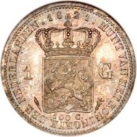 reverse of 1 Gulden - Willem I (1818 - 1837) coin with KM# 55 from Netherlands.