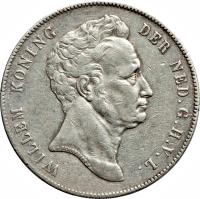 obverse of 2 1/2 Gulden - Willem I (1840) coin with KM# 67 from Netherlands.