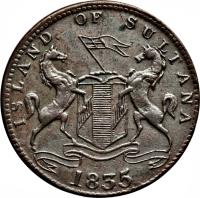 Netherlands East Indies coin 1 Keping (1835) obverse obverse of 1 Keping (1835) coin with KM# Tn1 from Netherlands East Indies. Inscription: ISLAND OF SULTANA 1835
