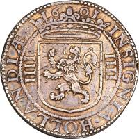 obverse of 8 Reales (1601) coin with KM# 10 from Netherlands East Indies.