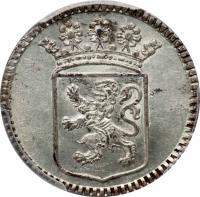 obverse of 1 Duit - Holland (1735 - 1763) coin with KM# 70a from Netherlands East Indies.