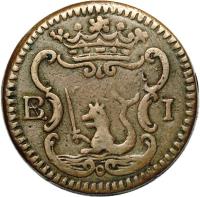 Philippines coin 1 Barilla - Carlos III (1766) reverse reverse of 1 Barilla - Carlos III (1766) coin with KM# 1 from Philippines. Inscription: B I
