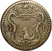 reverse of 1 Barilla - Carlos III (1766) coin with KM# 1 from Philippines. Inscription: B I