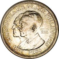 reverse of 1 Peso - Commonwealth (1936) coin with KM# 178 from Philippines.