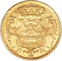 Portugal coin 1 Peça - Joao V (1722 - 1749) reverse reverse of 1 Peça - Joao V (1722 - 1749) coin with KM# 221 from Portugal.